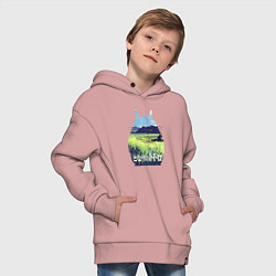 Толстовка оверсайз детская Nature Totoro, цвет: пыльно-розовый — фото 2