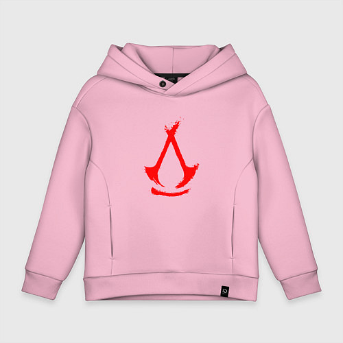 Детское худи оверсайз Assassins creed - shadows logotype / Светло-розовый – фото 1