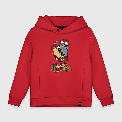Детское худи оверсайз Flapjack - heart candies / Красный – фото 1