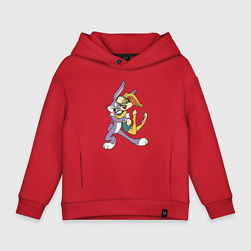 Детское худи оверсайз Bugs Bunny - Lola Bunny / Красный – фото 1