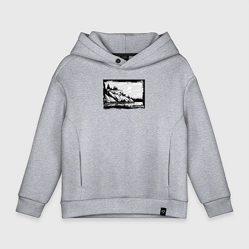 Детское худи оверсайз Дикие тропы и оффроад / Меланж – фото 1