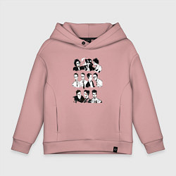 Толстовка оверсайз детская Бойцовский клуб герои, цвет: пыльно-розовый
