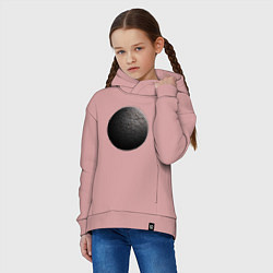 Толстовка оверсайз детская Планета арт, каменная, цвет: пыльно-розовый — фото 2
