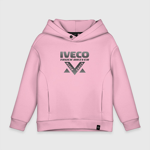 Детское худи оверсайз Iveco дальнобойщик / Светло-розовый – фото 1