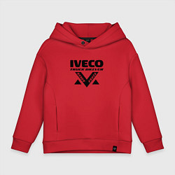 Толстовка оверсайз детская Iveco дальнобой, цвет: красный