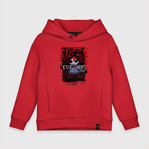 Детское худи оверсайз Кукла Поппи из Poppy Playtime / Красный – фото 1