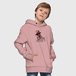 Толстовка оверсайз детская Понурый чумной доктор, цвет: пыльно-розовый — фото 2