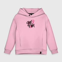 Детское худи оверсайз Girl power black and pink