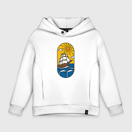 Детское худи оверсайз Sunny ship / Белый – фото 1