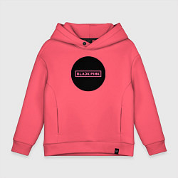 Толстовка оверсайз детская Blackpink logotype - group of South Korea, цвет: коралловый