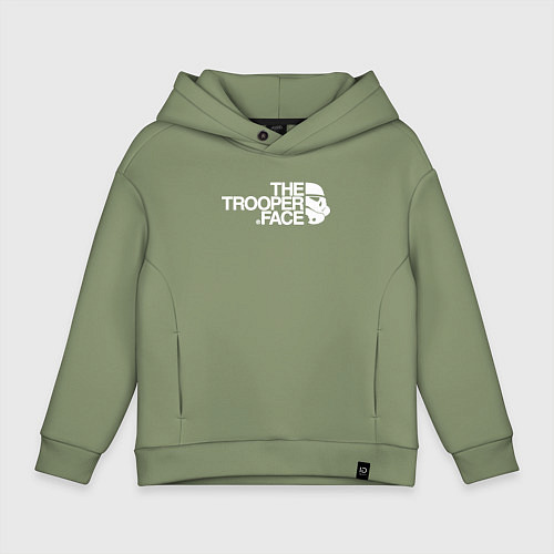 Детское худи оверсайз The trooper face / Авокадо – фото 1