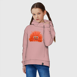 Толстовка оверсайз детская Fluffy monster orange, цвет: пыльно-розовый — фото 2