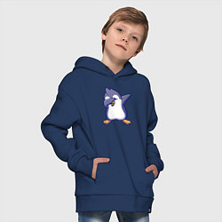 Толстовка оверсайз детская Dab penguin, цвет: тёмно-синий — фото 2