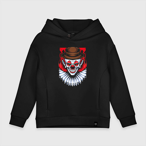 Детское худи оверсайз Клоун в шляпе / Черный – фото 1
