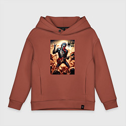 Толстовка оверсайз детская Mick Jagger - Rolling Stones, цвет: кирпичный