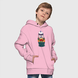 Толстовка оверсайз детская Матрешка в шлеме штурмовика звездные войны, цвет: светло-розовый — фото 2