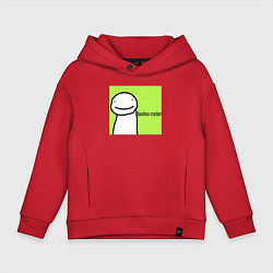 Толстовка оверсайз детская Dream boohoo cracker Minecraft, цвет: красный