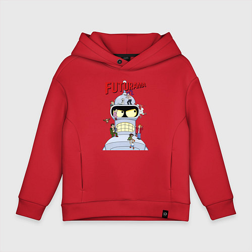 Детское худи оверсайз Futurama all / Красный – фото 1