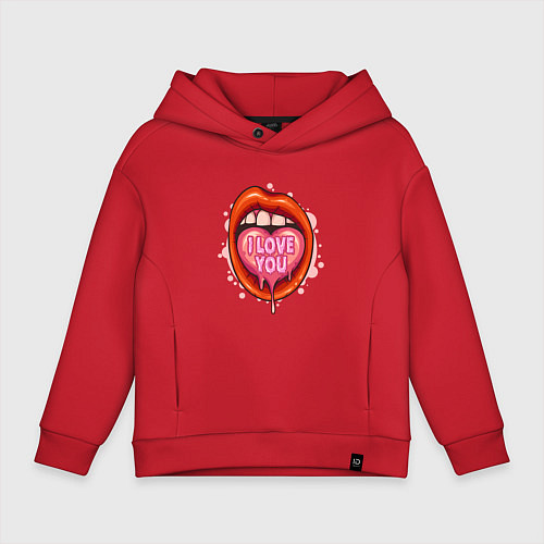 Детское худи оверсайз I love you / Красный – фото 1