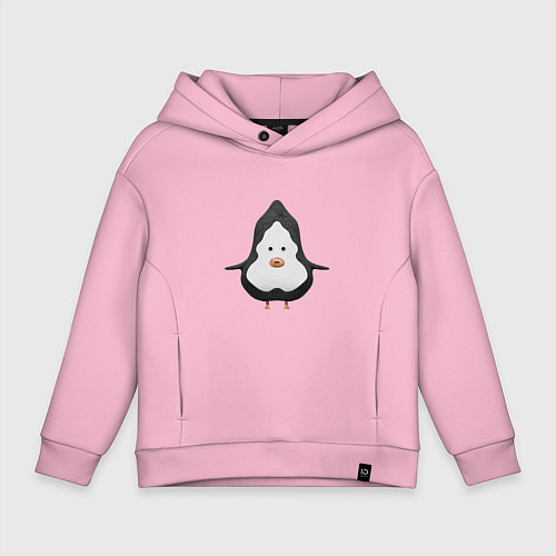 Детское худи оверсайз Cartoon penguin character / Светло-розовый – фото 1