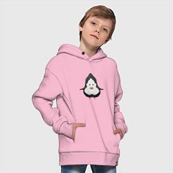 Толстовка оверсайз детская Cartoon penguin character, цвет: светло-розовый — фото 2