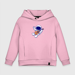 Толстовка оверсайз детская Космический гитарист, цвет: светло-розовый