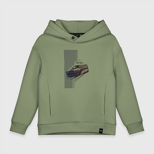 Детское худи оверсайз Спорткар для уличной гонки / Авокадо – фото 1