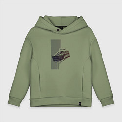 Толстовка оверсайз детская Спорткар для уличной гонки, цвет: авокадо