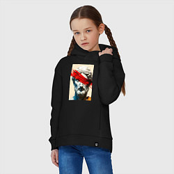 Толстовка оверсайз детская Штрих на античной статуе, цвет: черный — фото 2