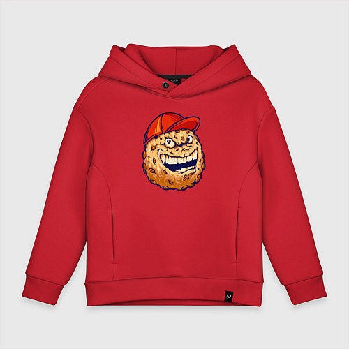 Детское худи оверсайз Печенье в кепке / Красный – фото 1