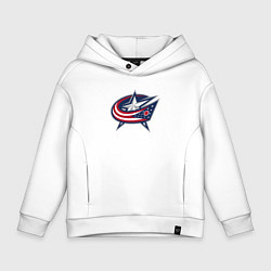 Толстовка оверсайз детская Columbus blue jackets - hockey team - emblem, цвет: белый