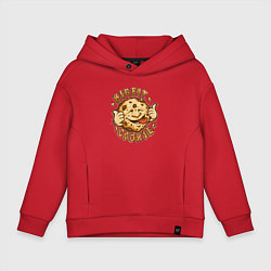 Толстовка оверсайз детская Жирное печенько, цвет: красный