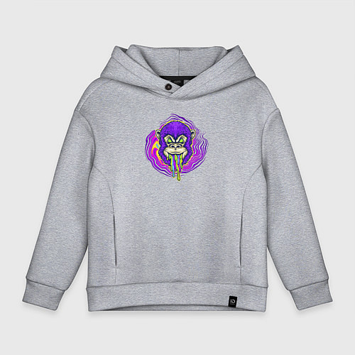 Детское худи оверсайз Purple monkey / Меланж – фото 1