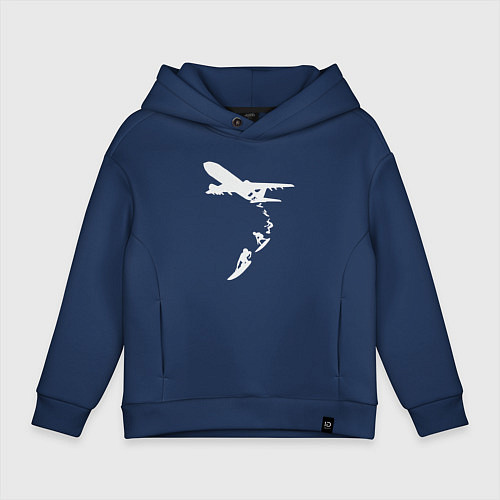 Детское худи оверсайз Plane surfer / Тёмно-синий – фото 1