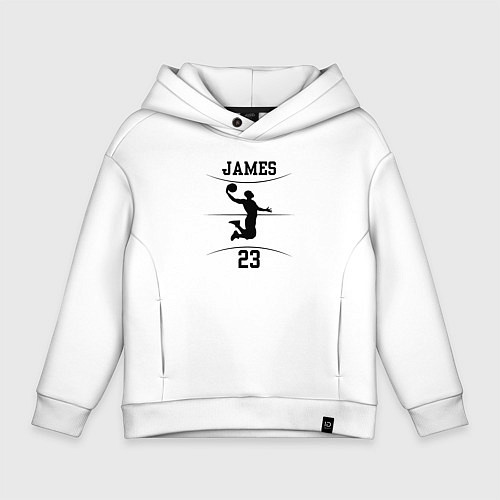 Детское худи оверсайз James 23 / Белый – фото 1