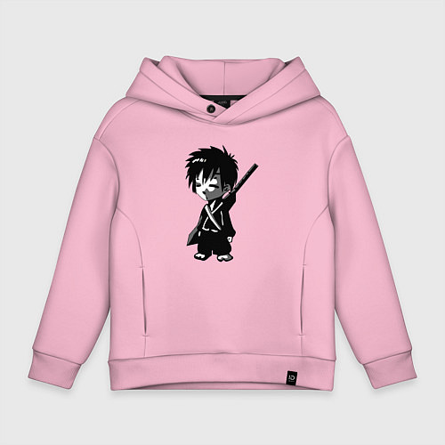 Детское худи оверсайз Маленький воин-самурай / Светло-розовый – фото 1
