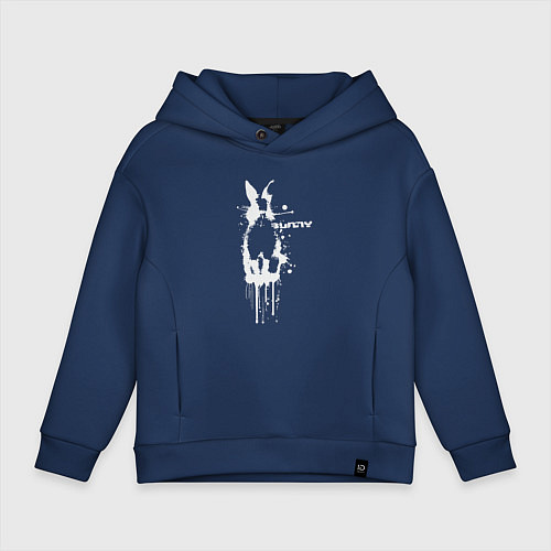 Детское худи оверсайз Banksy bunny / Тёмно-синий – фото 1