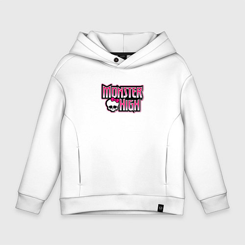 Детское худи оверсайз Monster High надпись / Белый – фото 1
