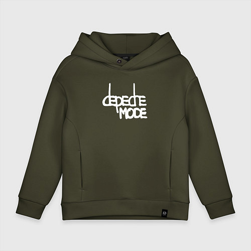 Детское худи оверсайз Depeche Mode - exciter logo / Хаки – фото 1
