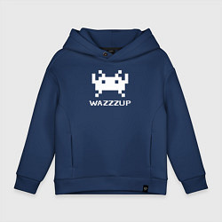Толстовка оверсайз детская Space invader wazzzup, цвет: тёмно-синий