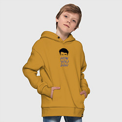 Толстовка оверсайз детская How you doin, цвет: горчичный — фото 2