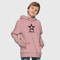 Толстовка оверсайз детская Алексей - звезда, цвет: пыльно-розовый — фото 2