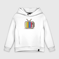 Толстовка оверсайз детская Retro television, цвет: белый