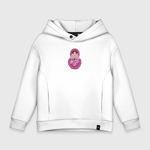 Детское худи оверсайз Матрёшка в розовом / Белый – фото 1