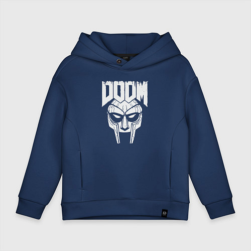 Детское худи оверсайз Doom mask / Тёмно-синий – фото 1