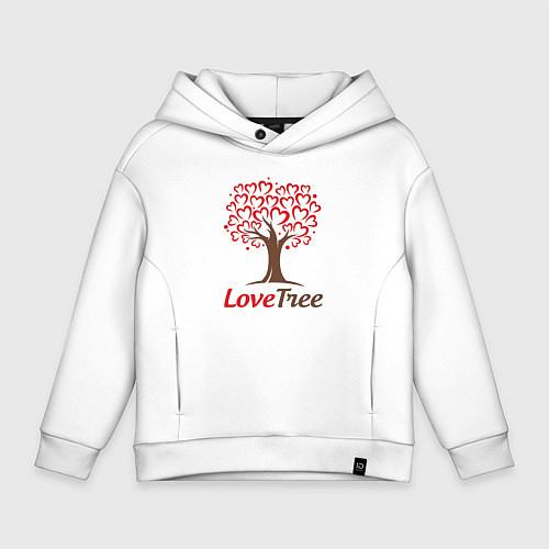 Детское худи оверсайз Дерево любви / Белый – фото 1