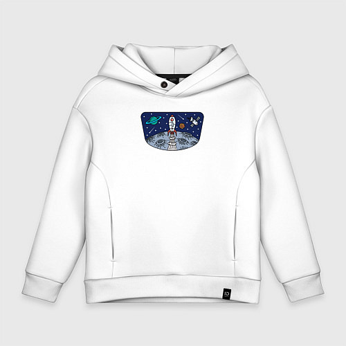 Детское худи оверсайз Space travel / Белый – фото 1