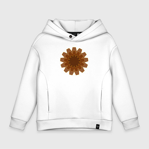 Детское худи оверсайз Коричневые шестерёнки / Белый – фото 1