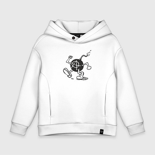 Детское худи оверсайз Bomb anarchy / Белый – фото 1