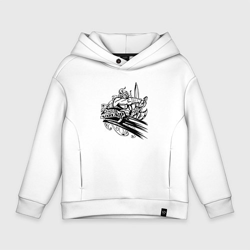 Детское худи оверсайз Вольво viking / Белый – фото 1